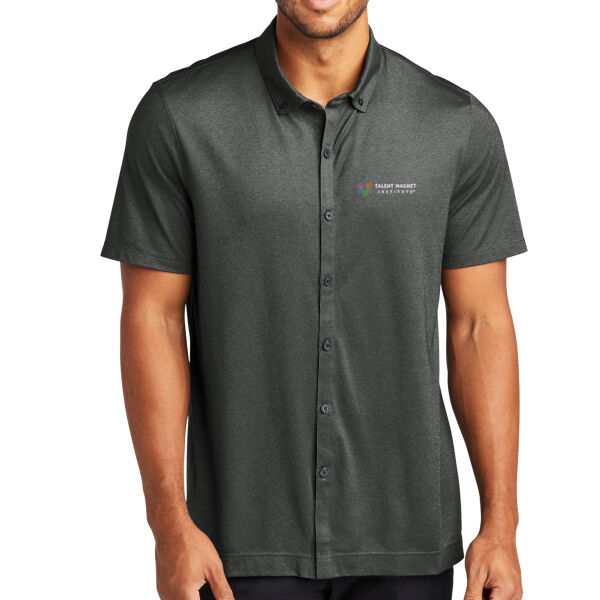 Talent Magnet Institute Embroidered - Stretch Pique Full Button Polo Thumbnail