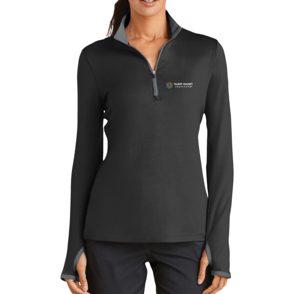 Talent Magnet Institute Embroidered - Ladies Dri FIT Stretch 1/2 Zip Cover Up Thumbnail