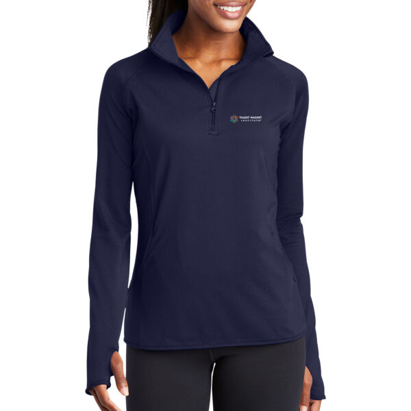 Talent Magnet Institute Embroidered - Ladies Sport Wick ® Stretch 1/4 Zip Pullover Thumbnail